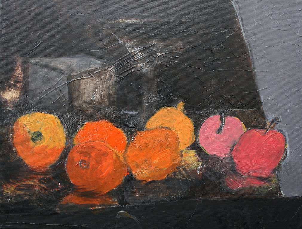 Oranges & Pommes I - 5F - huile sur toile